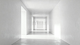 极简白色走廊光影背景03