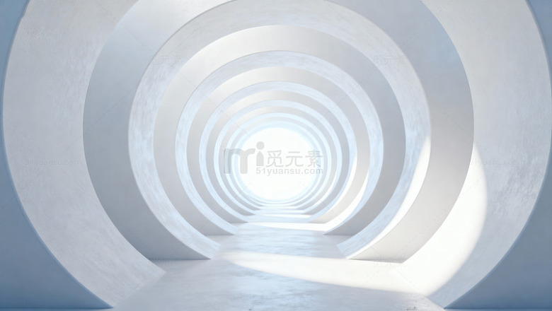 白色螺旋科技感隧道68