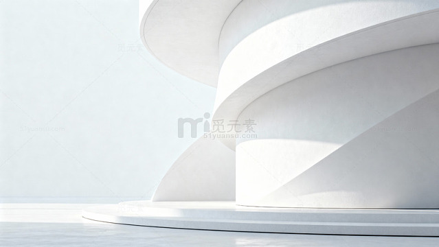 白色极简螺旋建筑抽象74