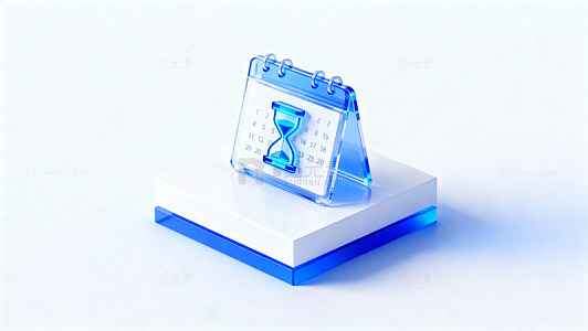 蓝色科技感沙漏日历037