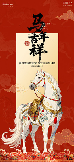 中国风马年吉祥海报设计
