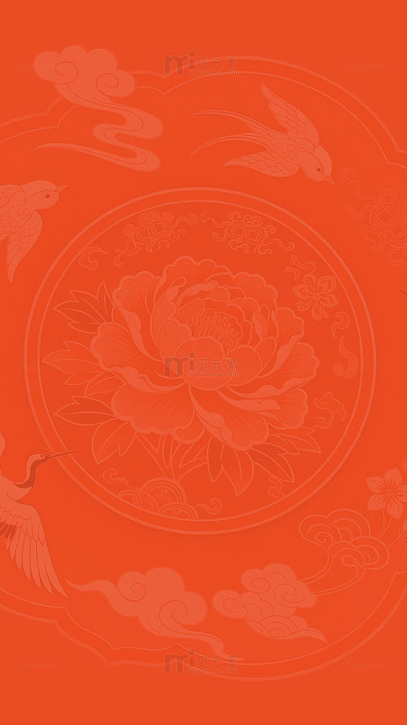 橙色纹理中国风