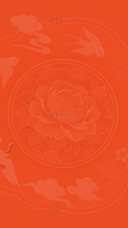 橙色纹理中国风