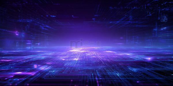 简约科技风渐变科技色块背景