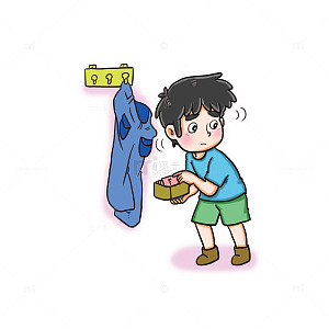 小男孩偷拿裤子里的钱插画