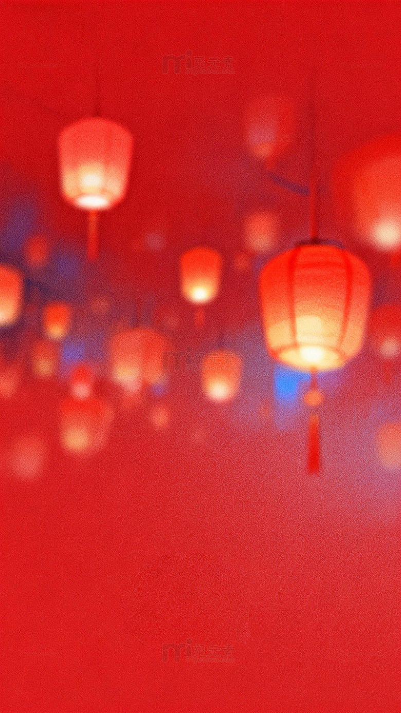 红纸灯笼喜庆节日场景