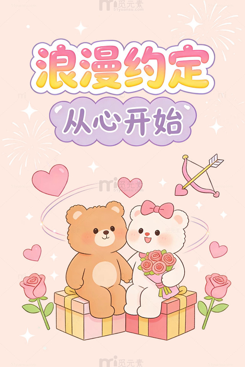 卡通情人节海报