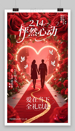 怦然心动情人节海报