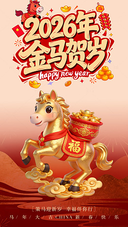 金马贺岁新年海报设计