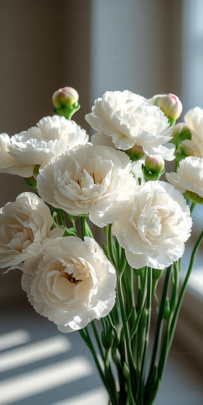 森系ins风简约构图白色康乃馨14