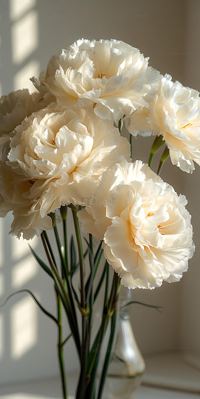 森系ins风简约构图白色康乃馨12