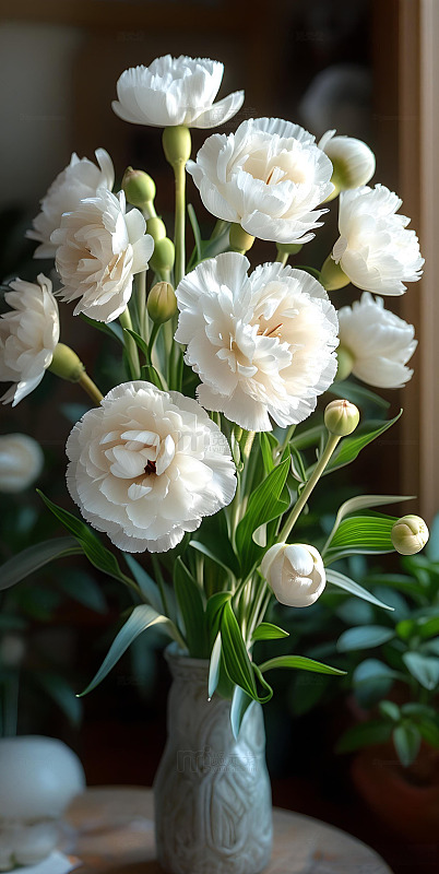 森系ins风简约构图白色康乃馨11