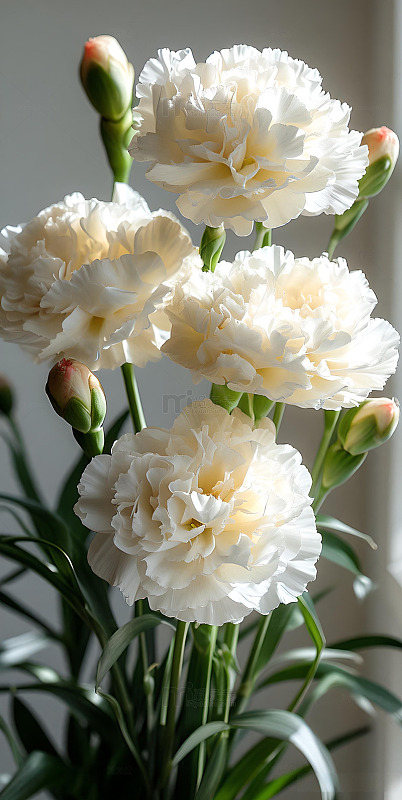 森系ins风简约构图白色康乃馨9