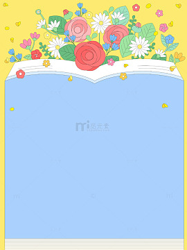 春季春天生机勃勃花朵玫瑰雏菊空白背景边框