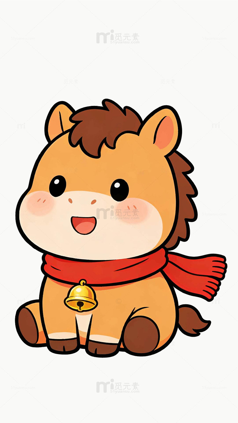 马年卡通可爱马元素