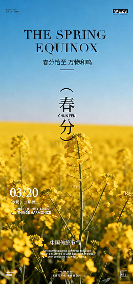 春日花海春分海报设计
