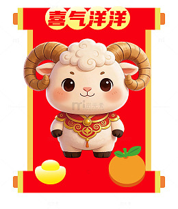 卡通羊年喜庆年画