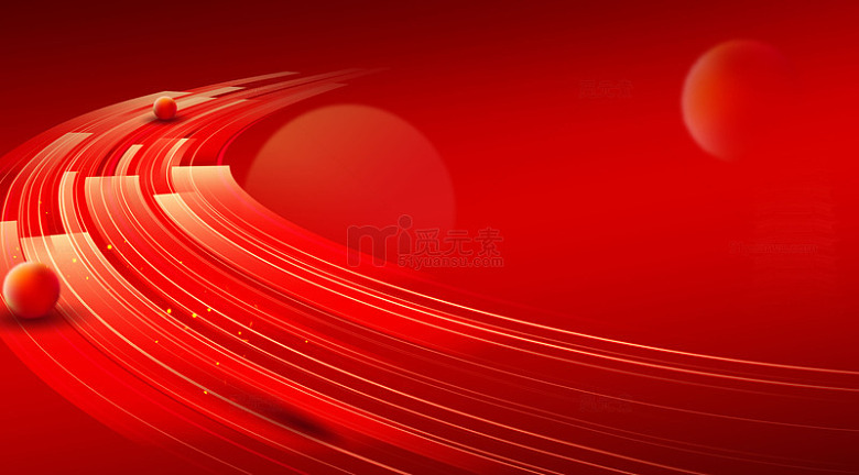 红色科技感线条图形背景