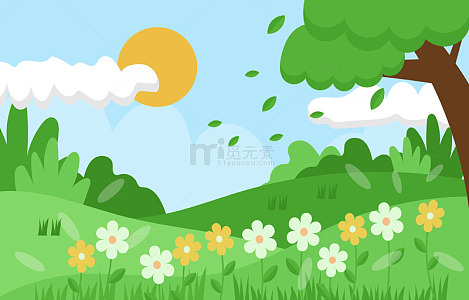 卡通春天插画背景