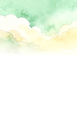 水彩云朵天空背景画