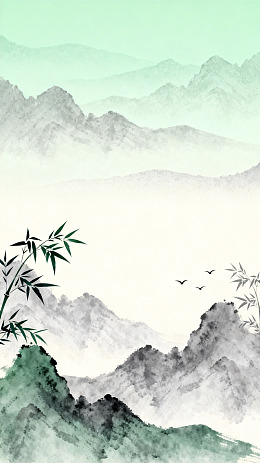 水墨山水画风景图