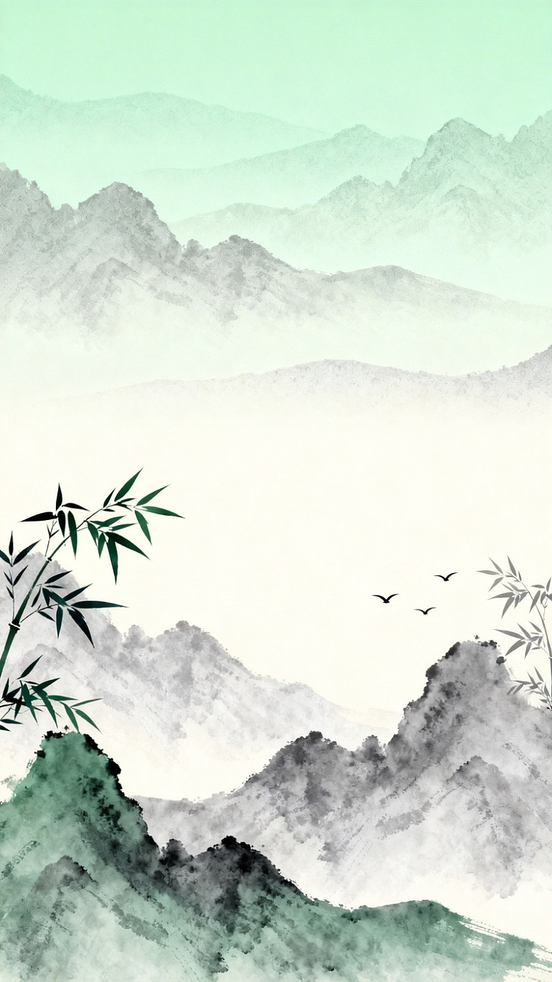 水墨山水画风景图