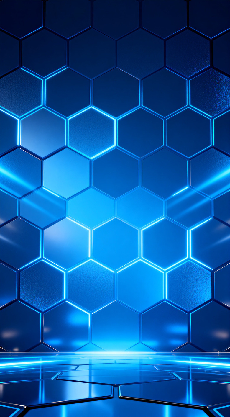 蓝色六边形科技背景设计素材