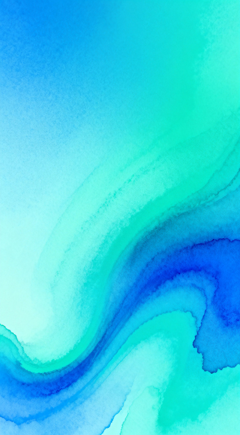 蓝绿色水彩流动艺术图案