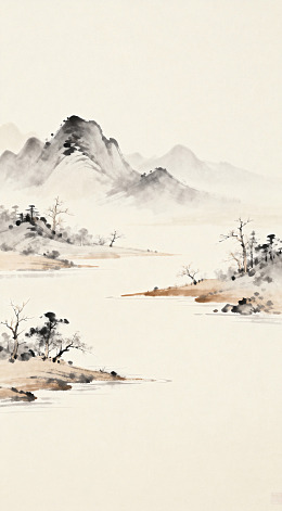 水墨山水画意境图