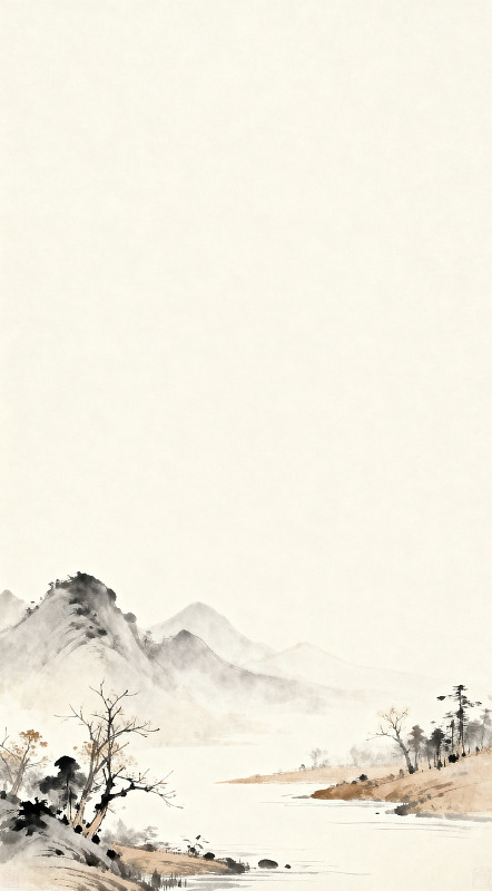 水墨山水画风景画素材