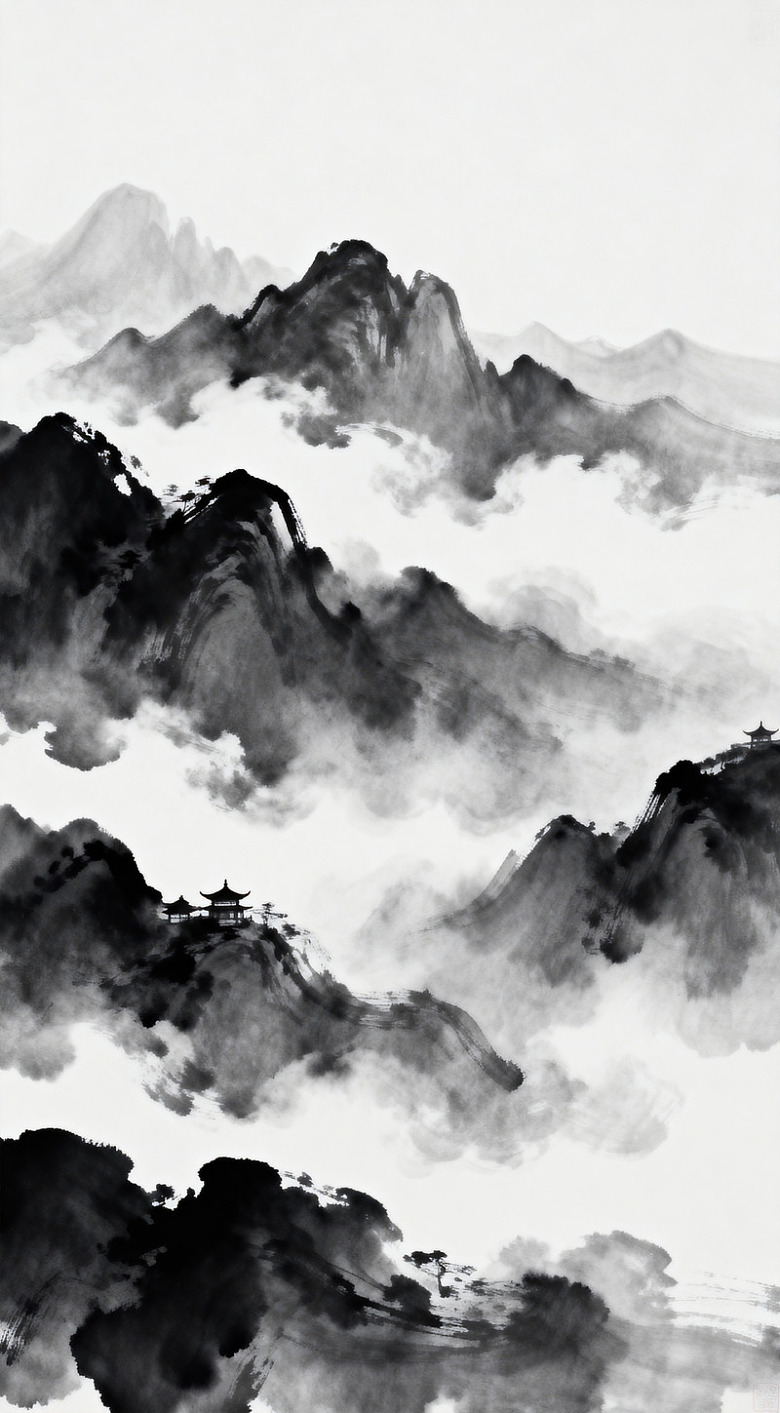 水墨山水国画风光