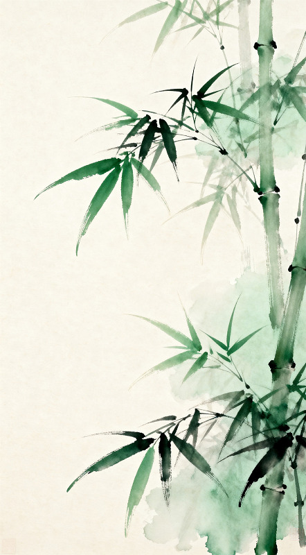 水墨竹子中国画艺术