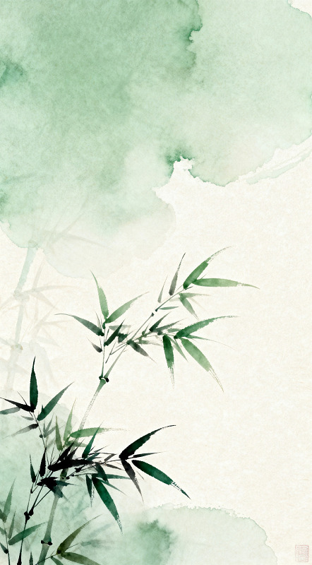 水墨竹子淡雅意境装饰画