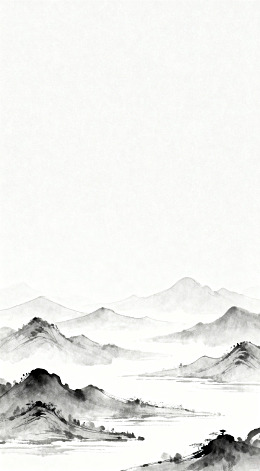 水墨山水画江山远景图