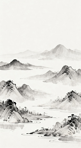 水墨山水画意境艺术画作