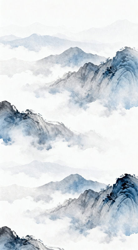 水墨山水画意境艺术画作