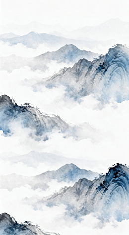 水墨山水画意境艺术画作