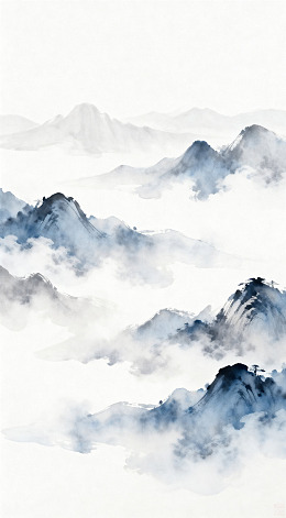 水墨山水画意境艺术画作