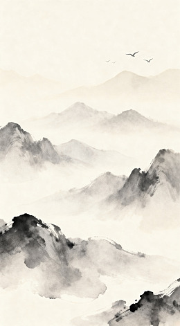 水墨山水画意境高远图