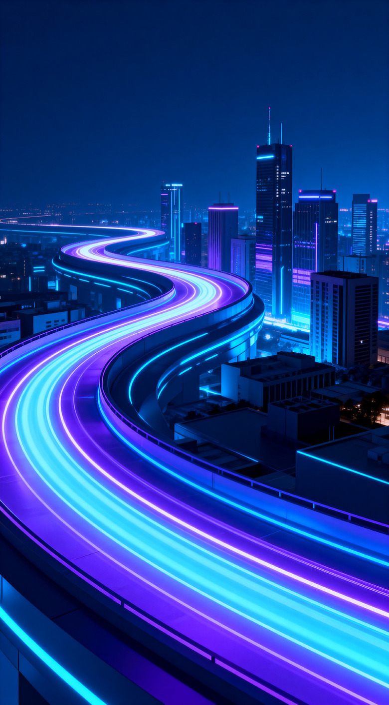 未来城市光影高速公路