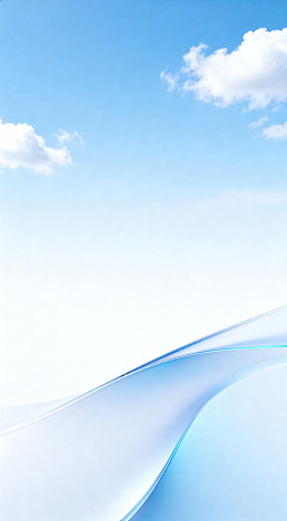 蓝天白云流畅曲线壁纸