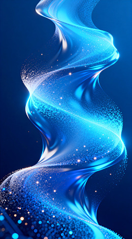 蓝色光效流动艺术图像