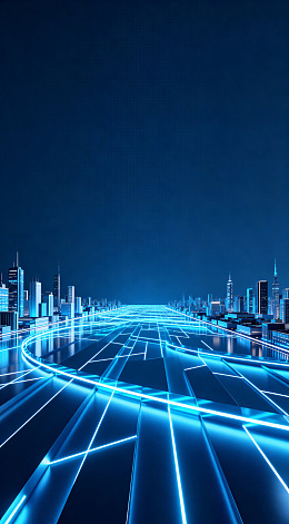 未来科技城市光影特效图