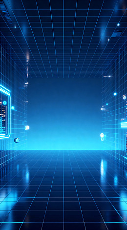 未来科技感蓝色空间视觉设计