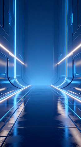 科技感隧道蓝色光效背景