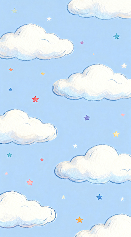 蓝天白云星星卡通壁纸
