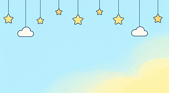 卡通星星云朵天空背景