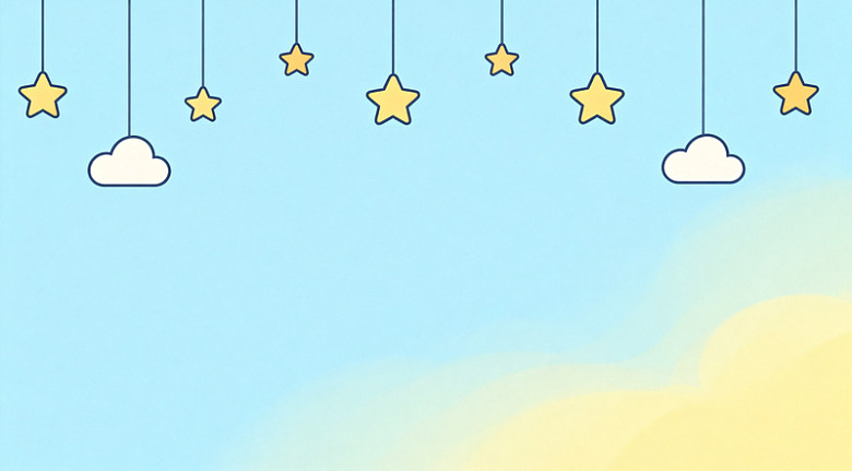 卡通星星云朵天空背景