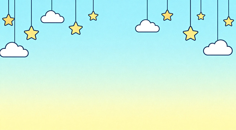 卡通星空云朵背景图