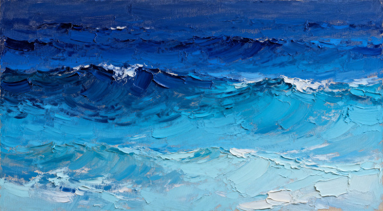 海浪油画抽象艺术